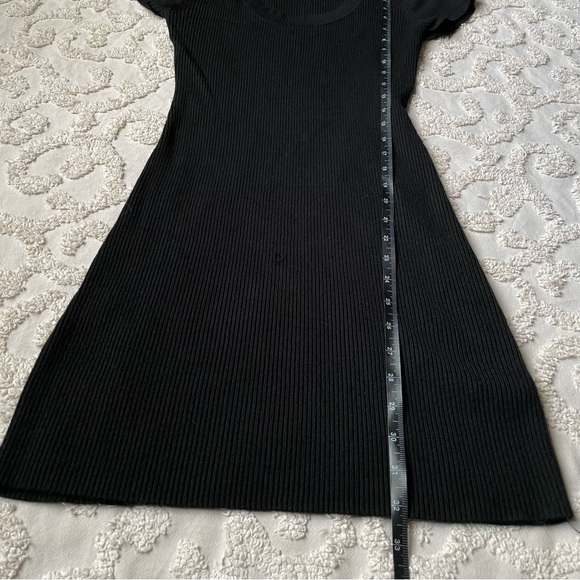 Y2K Black Ribbed Stretchy Dress small - Picture 3 of 9